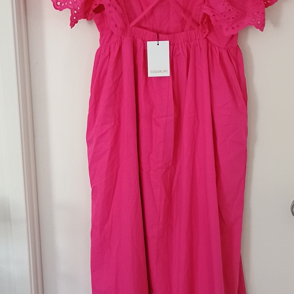 Barbie Princess Party Festival Maternity Summer Baby Shower Hot Pink Maxi Dress - Picture 5 of 9